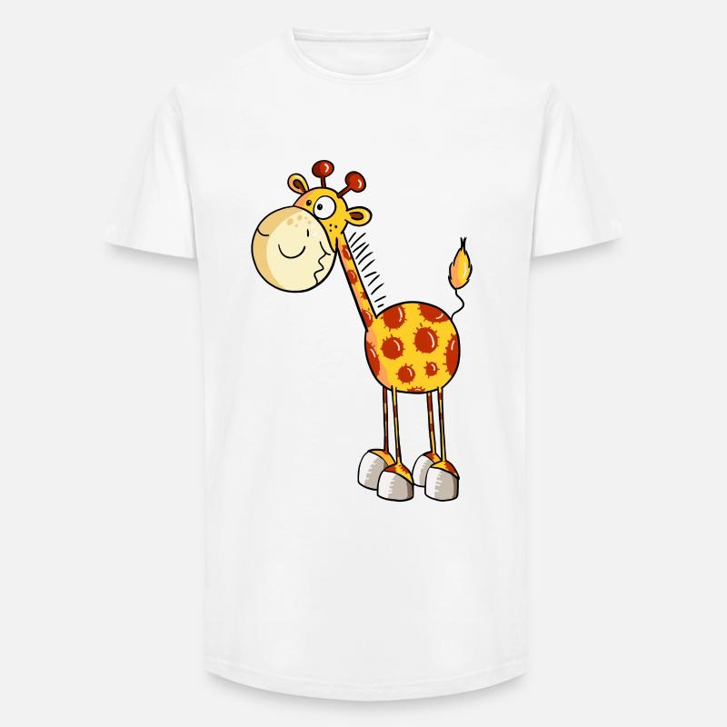 Drollige Giraffe - Giraffen - Comic - Fun - Long Fit Männer T-Shirt - Weiß