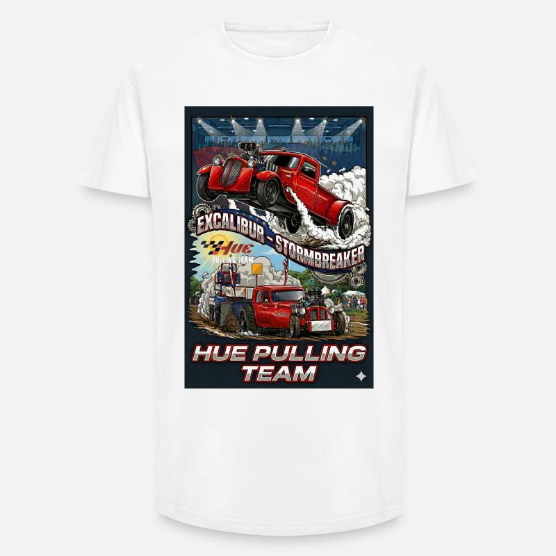 Tshirt_Hue_Pulling_Team - Long Fit Men's T-Shirt - white