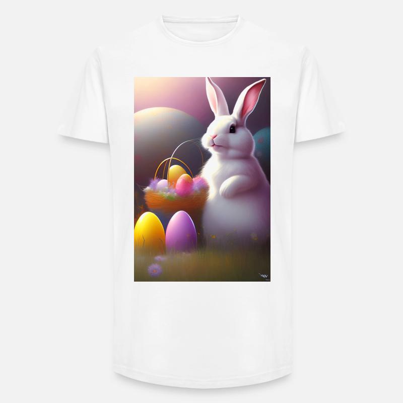 Easter Bunny with Easter Eggs - Long Fit Men's T-Shirt - white