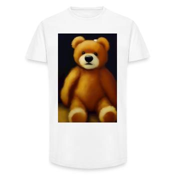 Nounours - T-shirt coupe longue homme - blanc - Devant - AI Model Male 185 light (185cm)