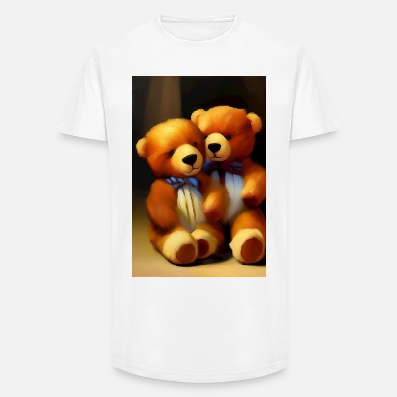 Teddybär - Long Fit Männer T-Shirt - Weiß
