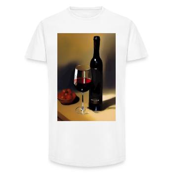 Wein Trinker - Long Fit Männer T-Shirt - Weiß - Vorne - AI Model Male 185 light (185cm)