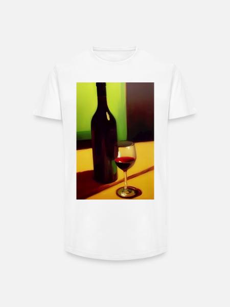 Wein Trinker - Long Fit Männer T-Shirt - Weiß