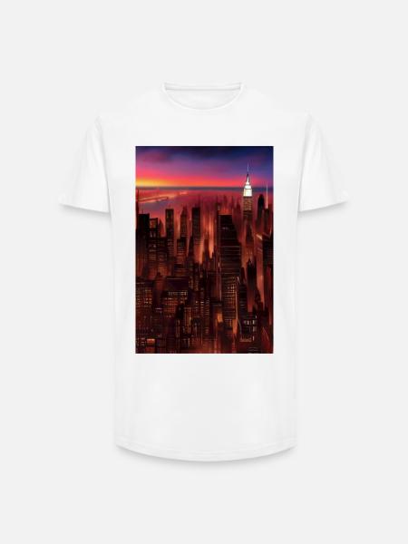 New York City Skyline - Long Fit Men's T-Shirt - white