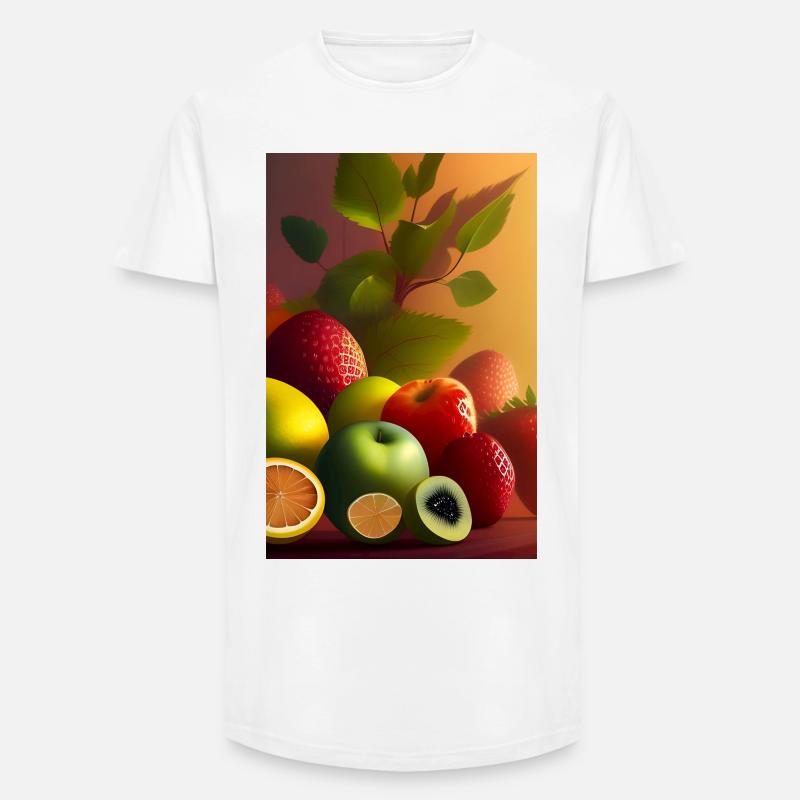 Früchte - Long Fit Männer T-Shirt - Weiß