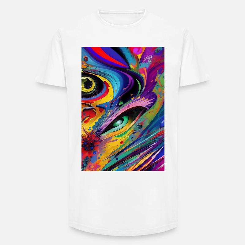 Abstrakte Kunst - Long Fit Männer T-Shirt - Weiß