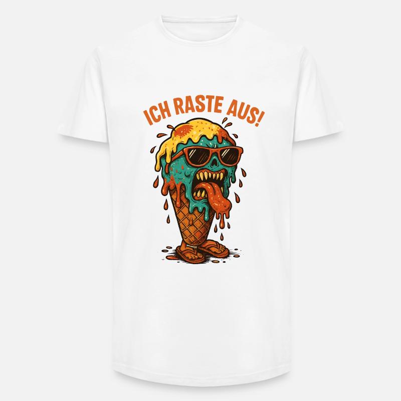 Schmelzendes Eisgesicht - Long Fit Männer T-Shirt - Weiß