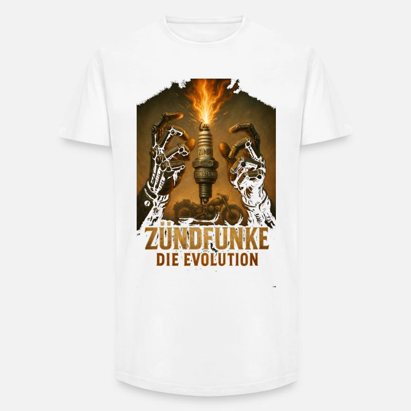 ZÜNDFUNKE – Die Evolution - Long Fit Männer T-Shirt - Weiß