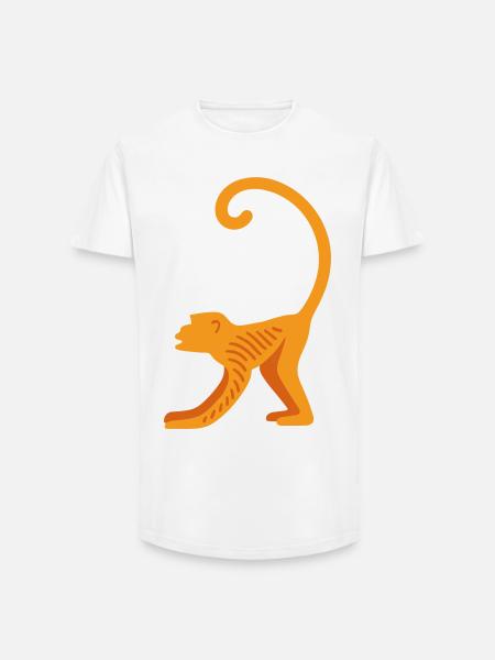 Orangutan line logo - Long Fit Men's T-Shirt - white