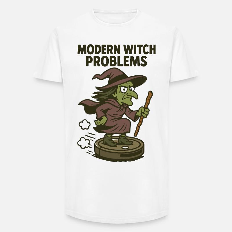Modern Witch Problems – Funny Witch Design - Long Fit Men's T-Shirt - white