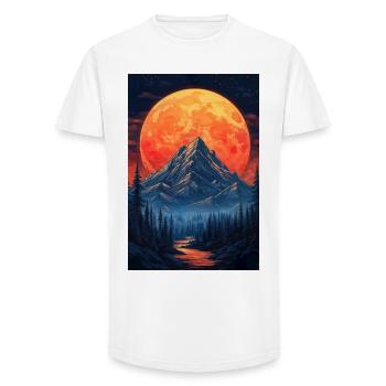 Illustration of a Mountain Landscape - Long Fit Men's T-Shirt - white - Front - AI Model Male 185 light (185cm)