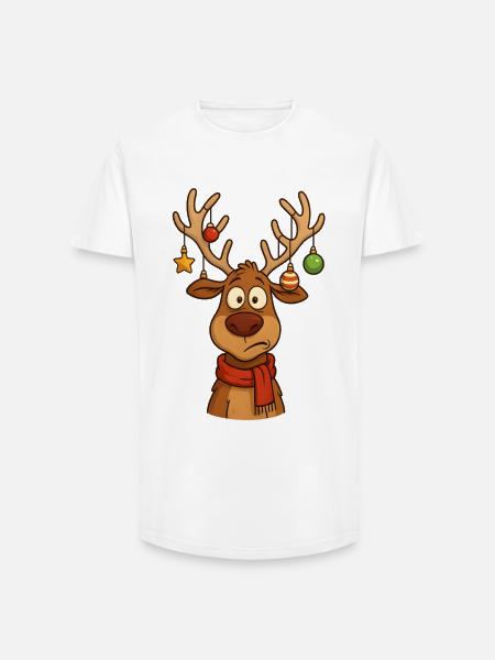 Deer Rudolph Merry Christmas sweet - Long Fit Men's T-Shirt - white