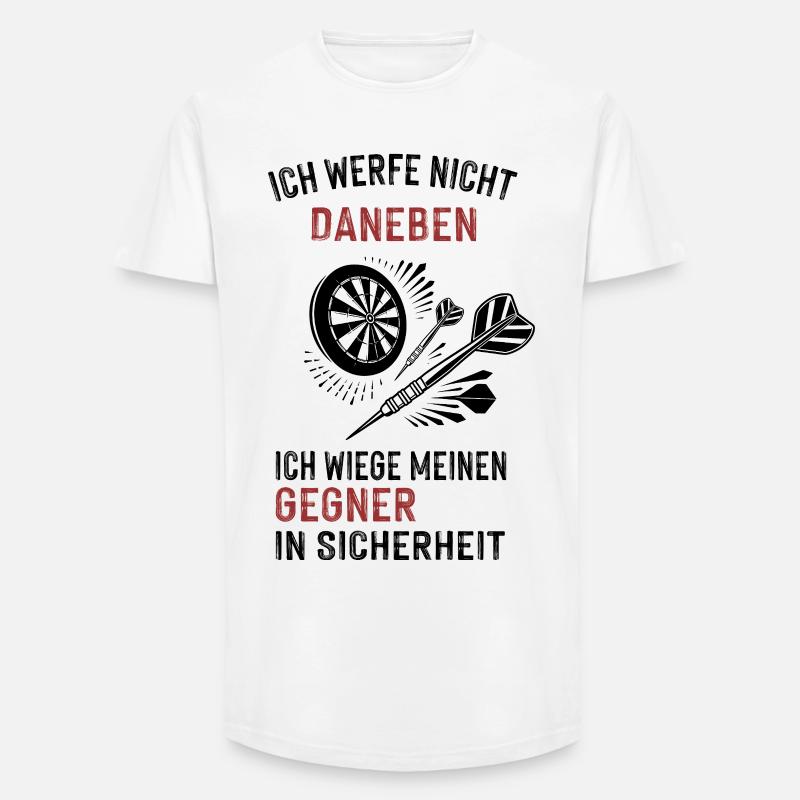 ich werfe nicht daneben... - Long Fit Männer T-Shirt - Weiß