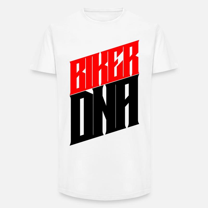 BIKER DNA - Long Fit Männer T-Shirt - Weiß