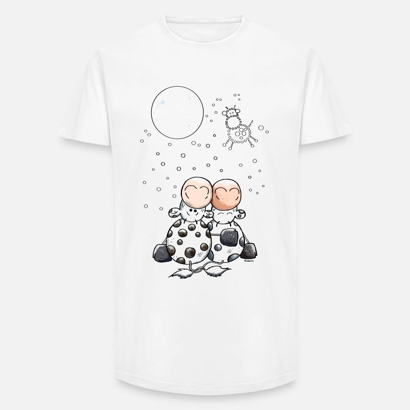 Romantisches Kuh Sternbild - Long Fit Männer T-Shirt - Weiß