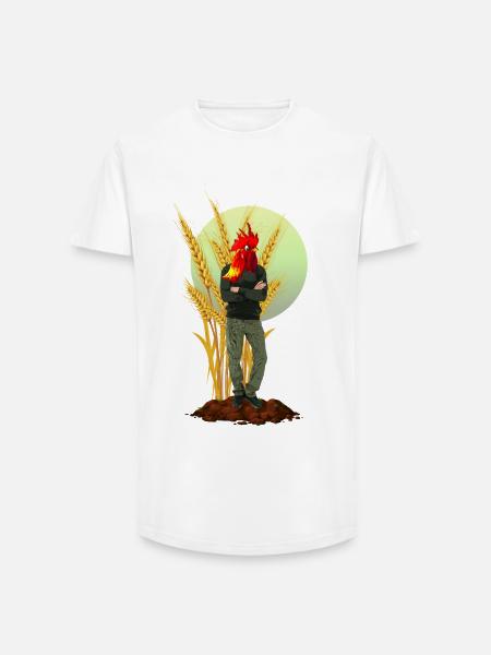 Chicken Man Rooster Comb Hybrid - Long Fit Men's T-Shirt - white