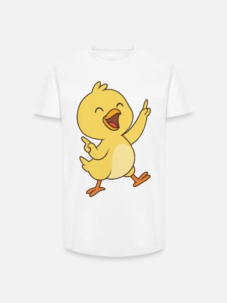 Happy Chick Dance - Long Fit Men's T-Shirt - white