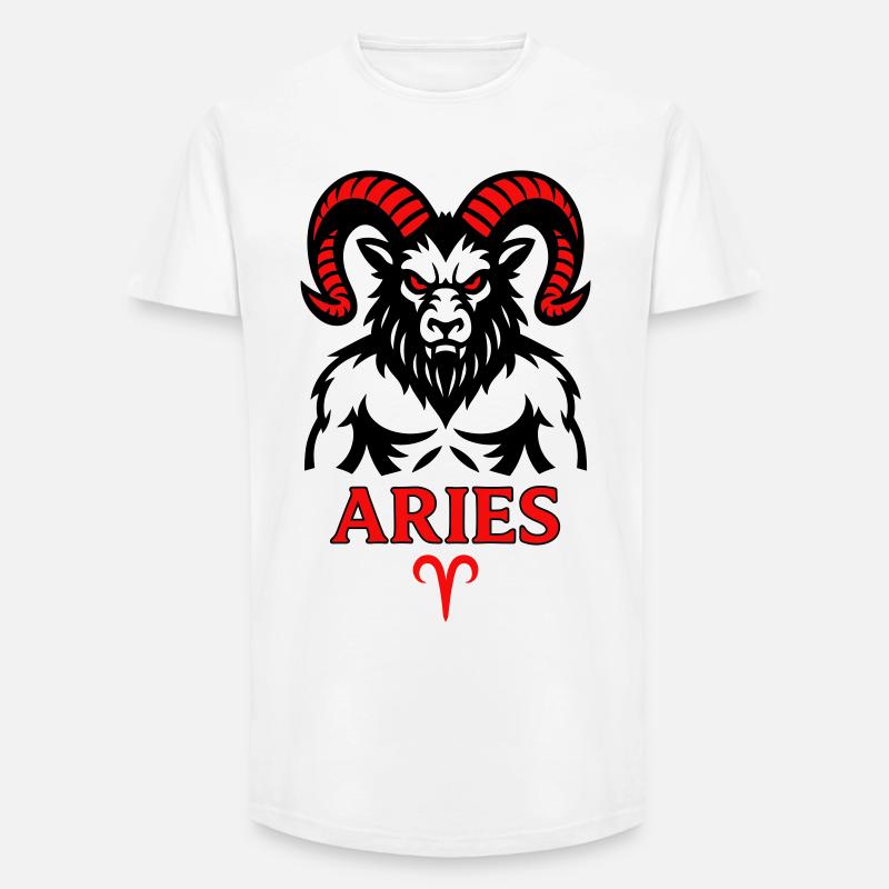 Aries Sternzeichen mit Hörnersymbol - Long Fit Männer T-Shirt - Weiß