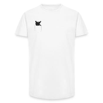 Frenchie Pocket Design Pop Art Style - Long Fit Men's T-Shirt - white - Front - AI Model Male 185 light (185cm)