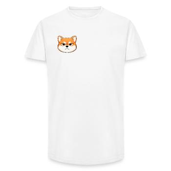 Grumpy, the shiba inu who makes a face - Long Fit Men's T-Shirt - white - Front - AI Model Male 185 light (185cm)