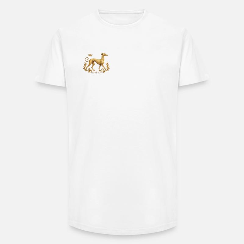 Libérez le Galgo - Broderie n°01 - T-shirt coupe longue homme - blanc