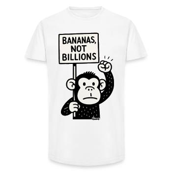 Bananen statt Milliarden Protest Affe - Long Fit Männer T-Shirt - Weiß - Vorne - AI Model Male 185 light (185cm)