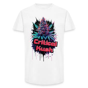 Critical Kush - Long Fit Men's T-Shirt - white - Front - AI Model Male 185 light (185cm)