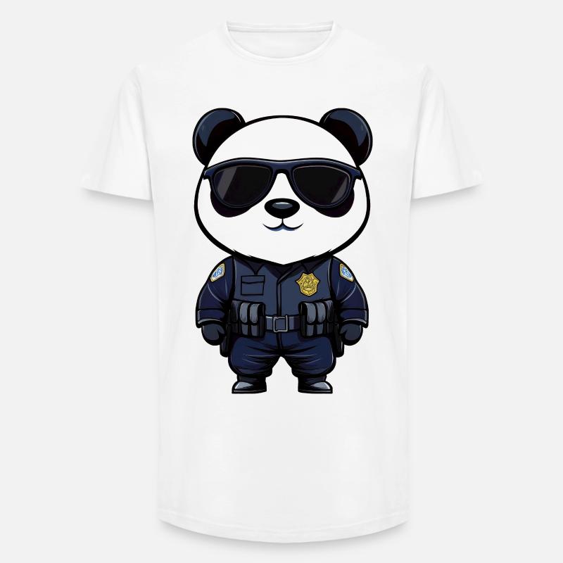 Polizei Pandas - Long Fit Männer T-Shirt - Weiß