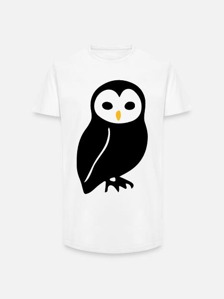 Hibou - T-shirt coupe longue homme - blanc