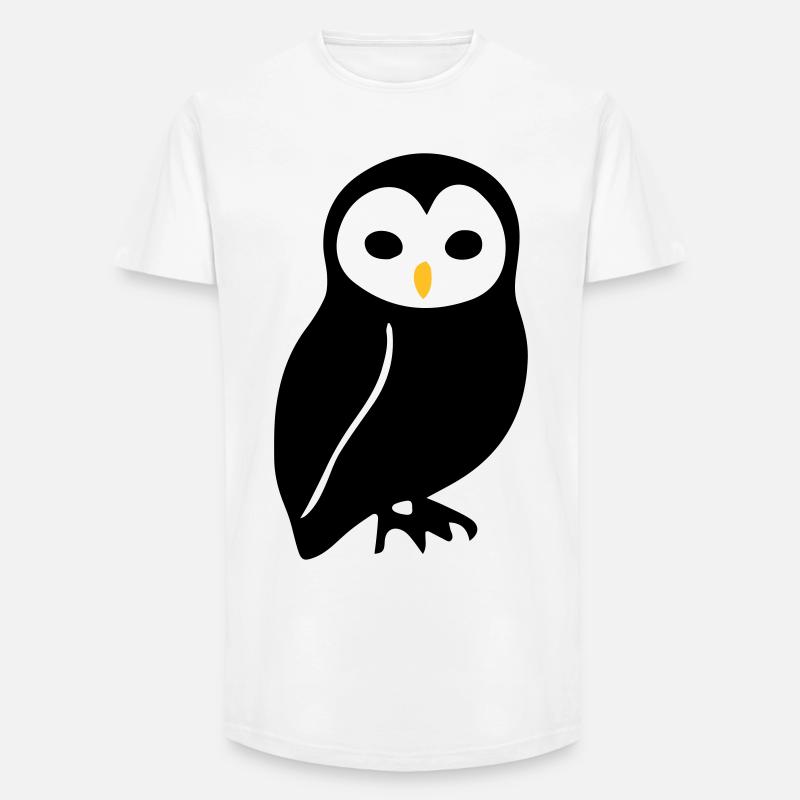 Eule - Long Fit Männer T-Shirt - Weiß