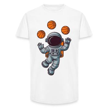 Astronaut Basketball Planeten Weltall Weltraum - Long Fit Männer T-Shirt - Weiß - Vorne - AI Model Male 185 light (185cm)