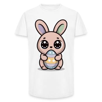 Süßer Osterhase Kawaii Hase - Long Fit Männer T-Shirt - Weiß - Vorne - AI Model Male 185 light (185cm)