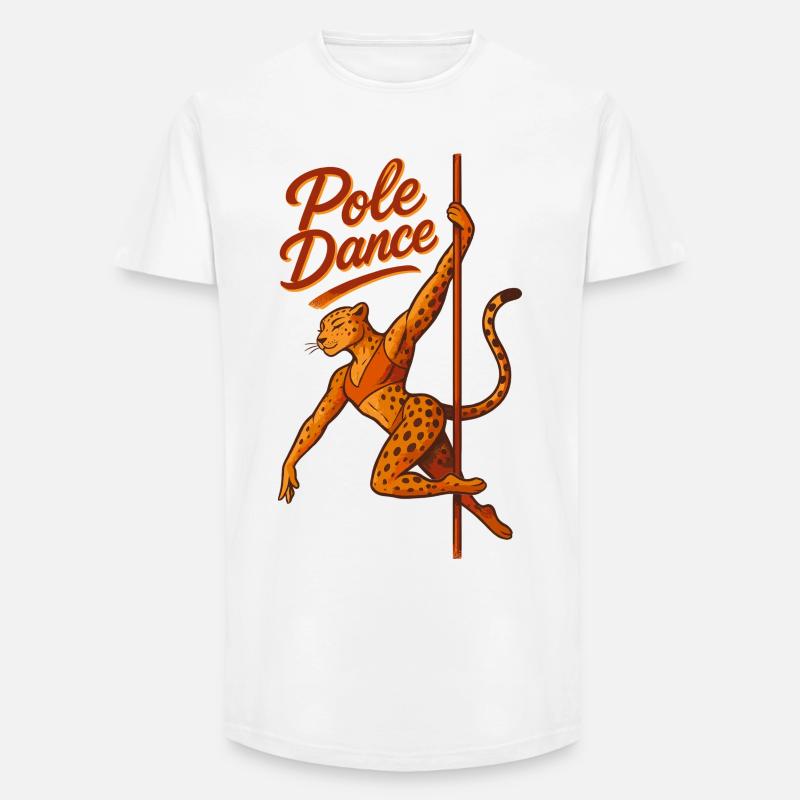 Pole Dance Leopardin Poledancerin Geschenk - Long Fit Männer T-Shirt - Weiß