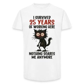 Service anniversaire du 25e Anniversaire de la compagnie Travaux - T-shirt coupe longue homme - blanc - Devant - AI Model Male 185 light (185cm)