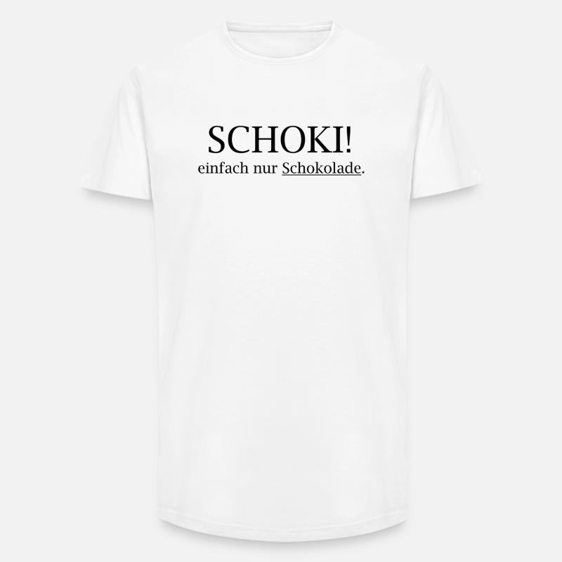 SCHOKI! Einfach Nur Schokolade - Long Fit Männer T-Shirt - Weiß