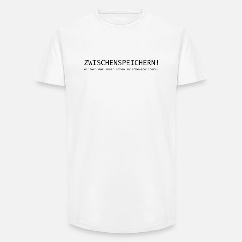 Zwischenspeichern! einfach immer schön speichern. - Long Fit Männer T-Shirt - Weiß