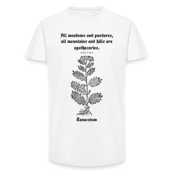 Latin Quote by Paracelsus –Tansy Illustration - Long Fit Men's T-Shirt - white - Front - AI Model Male 185 light (185cm)
