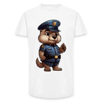Groundhog Policewoman - Long Fit Men's T-Shirt - white - Front - AI Model Male 185 light (185cm)