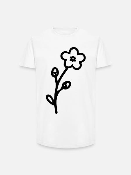 Blume 3 - Long Fit Männer T-Shirt - Weiß