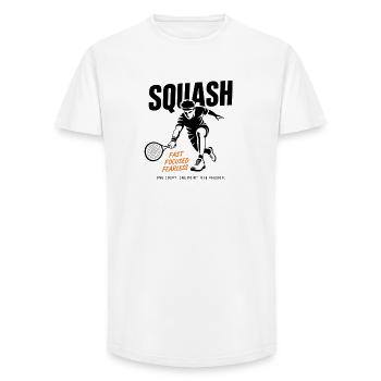 Squash: Fast, Focus, Fearless - Long Fit Men's T-Shirt - white - Front - AI Model Male 185 light (185cm)