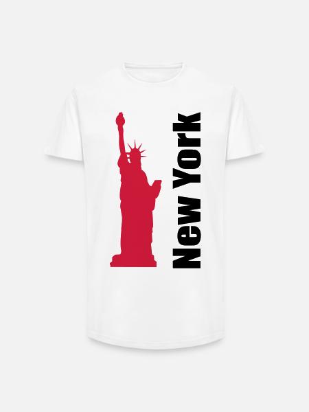 new york - Long Fit Men's T-Shirt - white