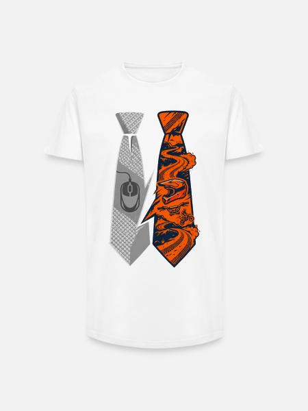 Büro Motorrad Krawatte Biker - Long Fit Männer T-Shirt - Weiß