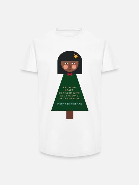 Weihnachtsgruß-Puppe im Grün - Long Fit Männer T-Shirt - Weiß