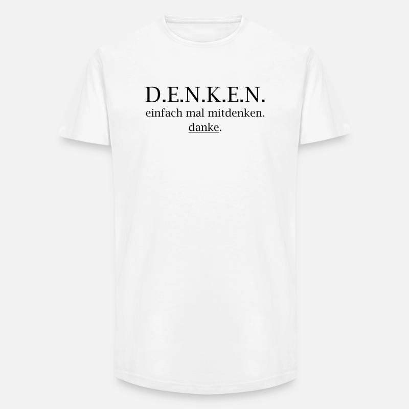 Réfléchis ! Réfléchis juste au mouvement. Merci. - T-shirt coupe longue homme - blanc