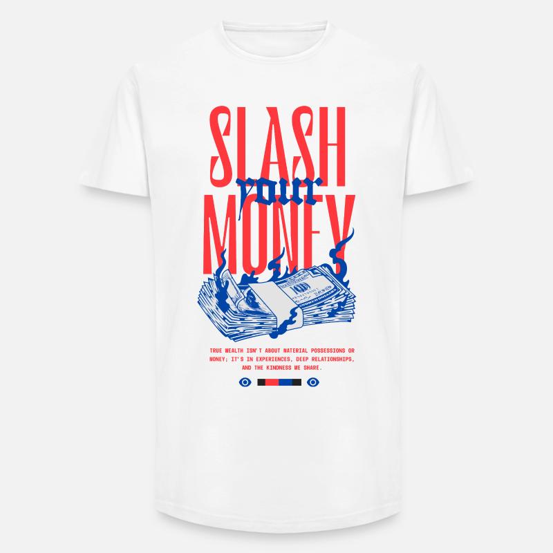 Éclaboussures d’Argent - T-shirt coupe longue homme - blanc