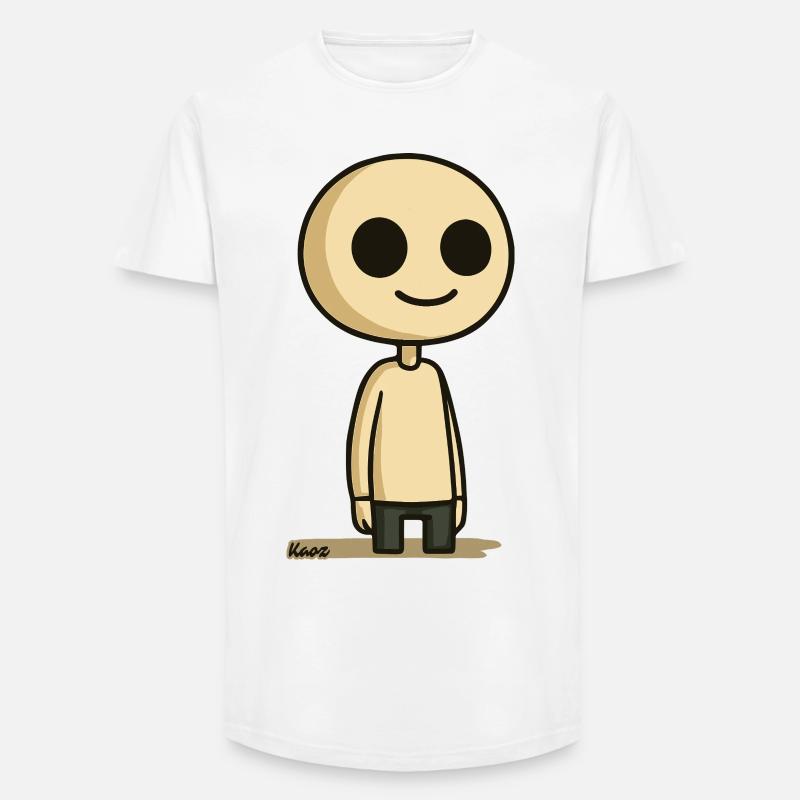 Schlichte Comic Figur mit rundem Kopf - Long Fit Männer T-Shirt - Weiß