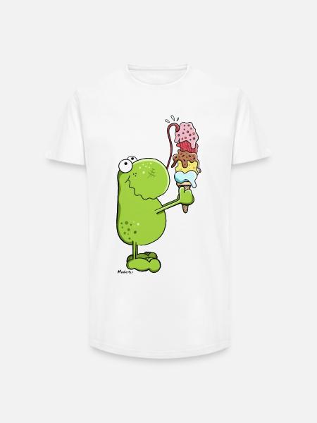 Grenouille avec glace - T-shirt coupe longue homme - blanc