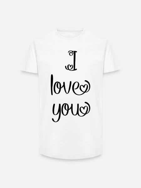 Je t'aime - T-shirt coupe longue homme - blanc