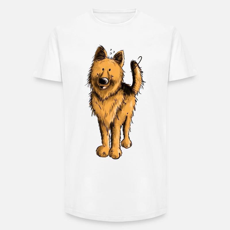 Lustiger Deutscher Schäferhund DSH Hund Comic - Long Fit Männer T-Shirt - Weiß