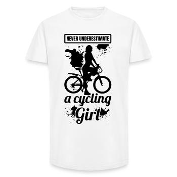 Radfahrer Mädchen - Long Fit Männer T-Shirt - Weiß - Vorne - AI Model Male 185 light (185cm)